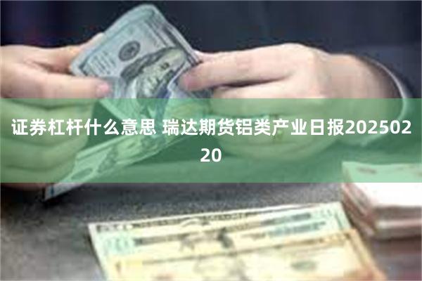 证券杠杆什么意思 瑞达期货铝类产业日报20250220
