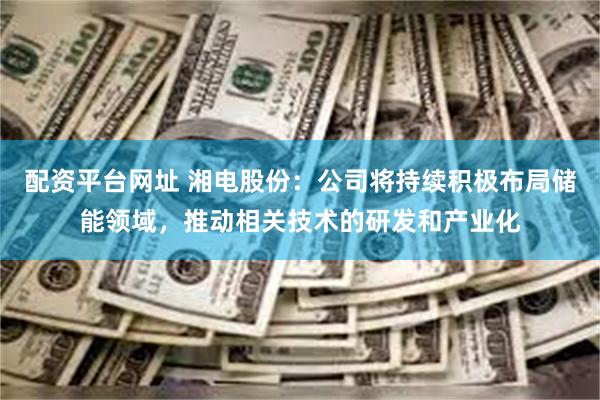 配资平台网址 湘电股份：公司将持续积极布局储能领域，推动相关技术的研发和产业化