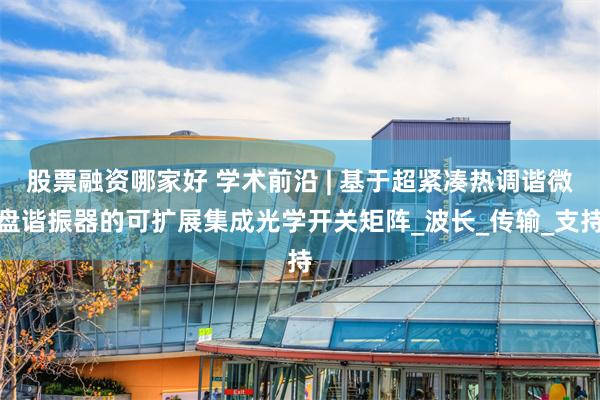 股票融资哪家好 学术前沿 | 基于超紧凑热调谐微盘谐振器的可扩展集成光学开关矩阵_波长_传输_支持